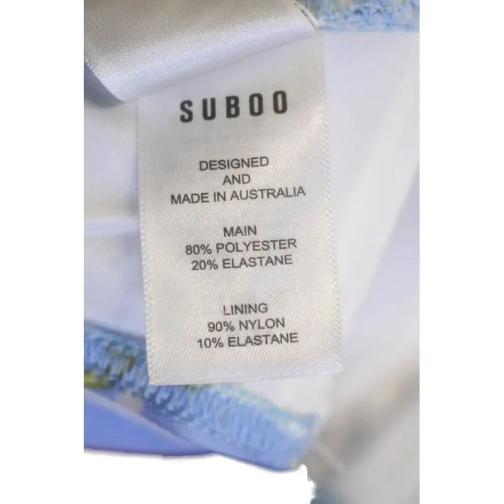 Suboo Womens Chain Print Adjustable Halter Bikini Top Blue Size XXS